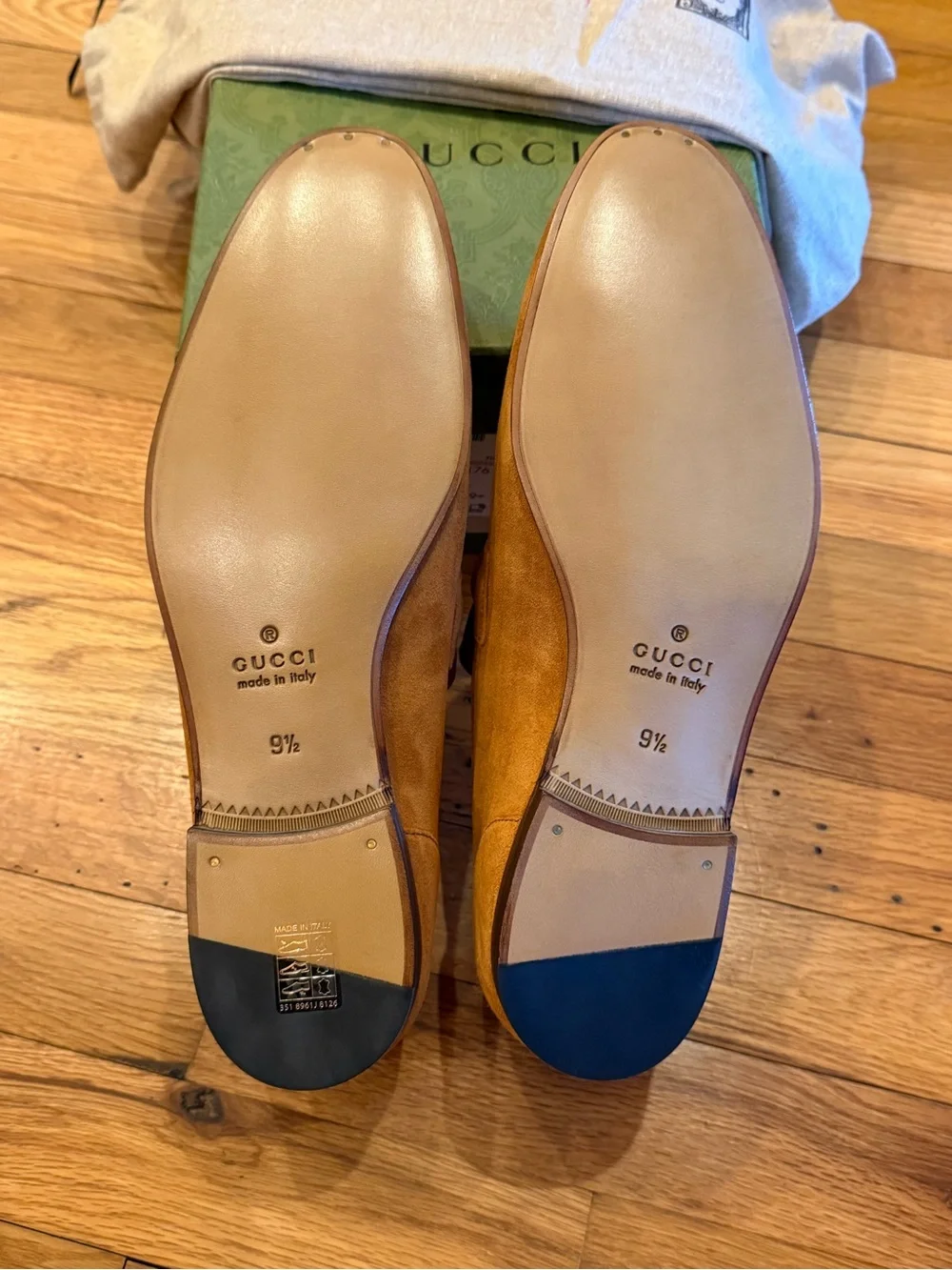 Gucci Men’s Suede Horsebit Loafers in Tan